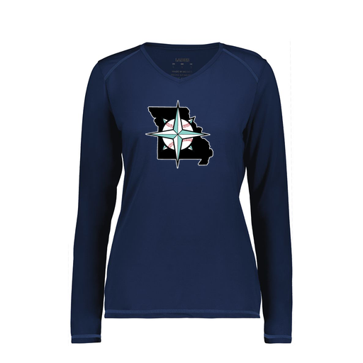 [6847.065.XS-LOGO3] Women's SoftTouch Long Sleeve (Female Adult XS, Navy, Logo 3)