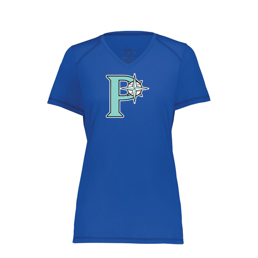 [6844.060.XS-LOGO1] Women's SoftTouch Short Sleeve (Female Adult XS, Royal, Logo 1)