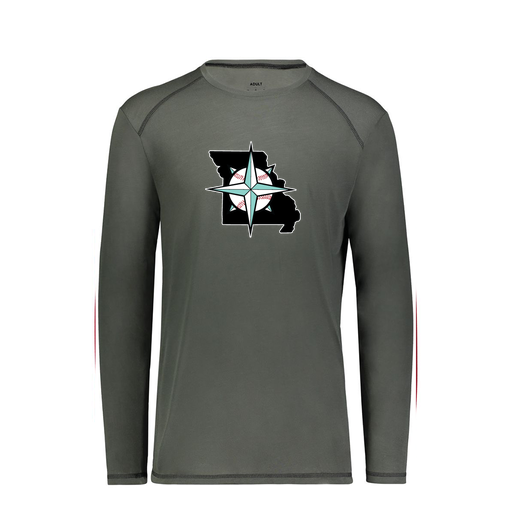 [6845.98D.S-LOGO3] Men's SoftTouch Long Sleeve (Adult S, Gray, Logo 3)