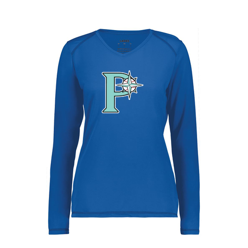 [6847.060.XS-LOGO1] Women's SoftTouch Long Sleeve (Female Adult XS, Royal, Logo 1)