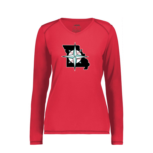 [6847.083.XS-LOGO3] Women's SoftTouch Long Sleeve (Female Adult XS, Red, Logo 3)