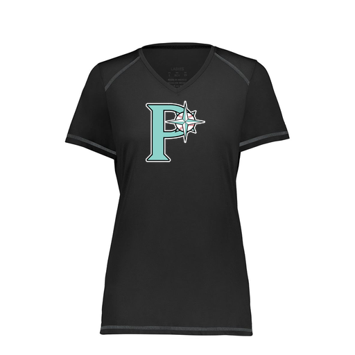 [6844.080.XS-LOGO1] Women's SoftTouch Short Sleeve (Female Adult XS, Black, Logo 1)