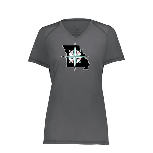 [6844.98D.XS-LOGO3] Women's SoftTouch Short Sleeve (Female Adult XS, Gray, Logo 3)