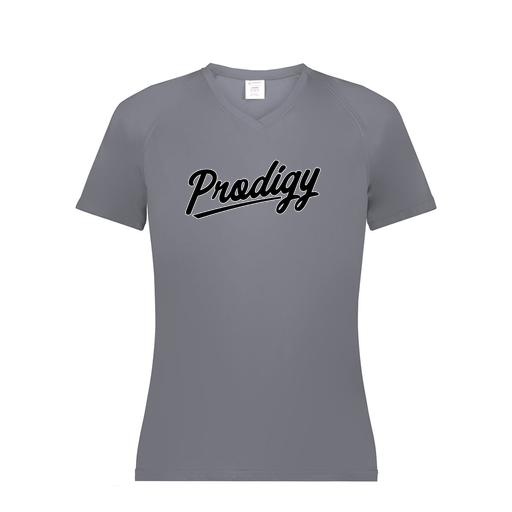 [2792.059.XS-LOGO2] Ladies Smooth Sport V-Neck T-Shirt (Female Adult XS, Gray, Logo 2)
