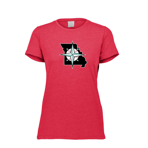 [FTSCUBRD-FAXS-LOGO3] Decker Women's Tri-Blend T-Shirt - Short Sleeve (Female Adult XS, Red, Logo 3)