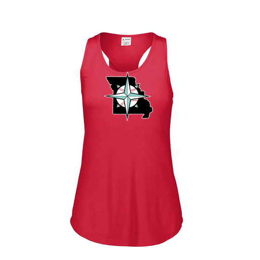 [3078.V96.S-LOGO3] Ladies Tri Blend Tank Top (Female Adult S, Red, Logo 3)