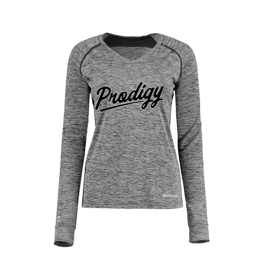 [222770.K94.XS-LOGO2] Ladies Electric Long Sleeve Shirt (Female Adult XS, Black, Logo 2)