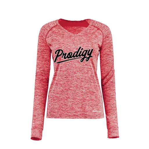 [222770.T20.XS-LOGO2] Ladies Electric Long Sleeve Shirt (Female Adult XS, Red, Logo 2)