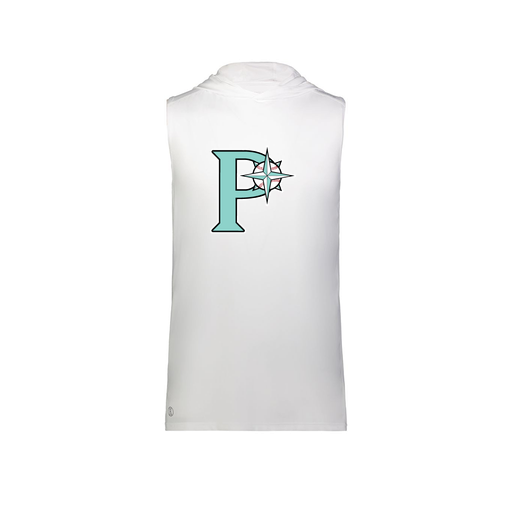 [222590.005.XS-LOGO1] Men's CoolDry Sleeveless Hoodie (Adult XS, White, Logo 1)