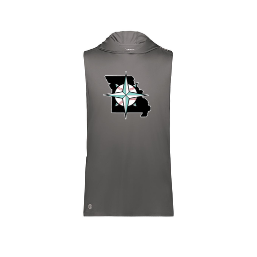 [222590.98D.XS-LOGO3] Men's CoolDry Sleeveless Hoodie (Adult XS, Gray, Logo 3)