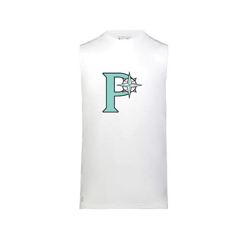 [222593.005.S-LOGO1] Men's CoolDry TankTop (Adult S, White, Logo 1)