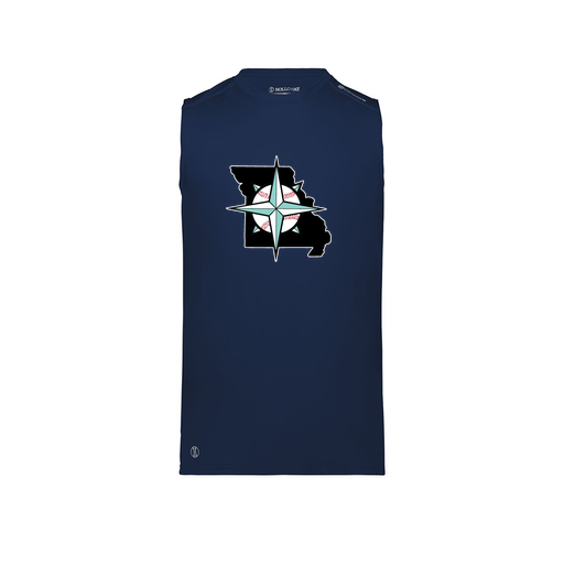 [222593.065.S-LOGO3] Men's CoolDry TankTop (Adult S, Navy, Logo 3)