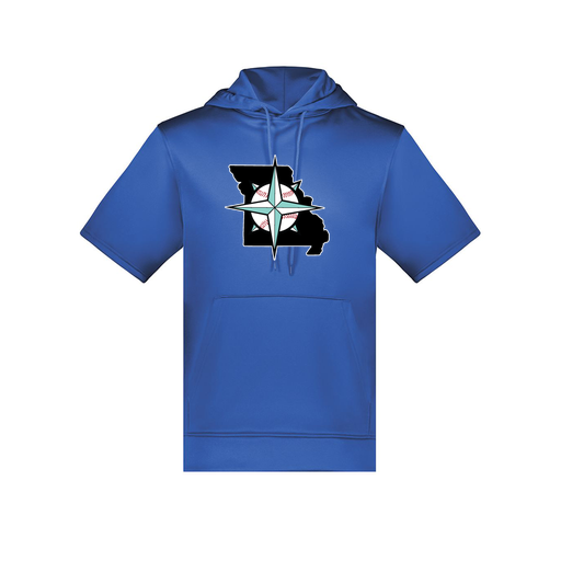 [6871.060.S-LOGO3] Men's Dri Fit Short Sleeve Hoodie (Adult S, Royal, Logo 3)