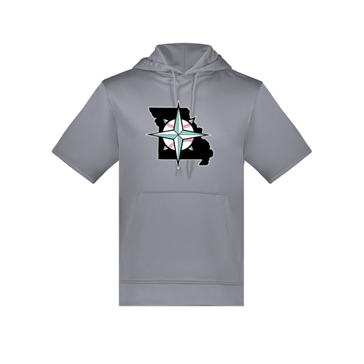 [6871.059.S-LOGO3] Men's Dri Fit Short Sleeve Hoodie (Adult S, Gray, Logo 3)