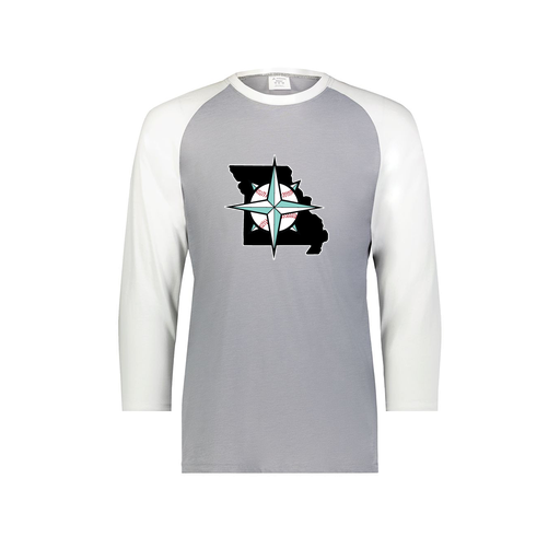 [6880.74S.S-LOGO3] Youth Vintage 3/4 T-Shirt (Youth S, White, Logo 3)