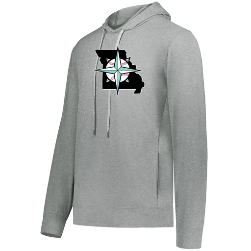 [222598.E83.S-LOGO3] Men's Ventura Thin Knit Hoodie (Adult S, Silver, Logo 3)