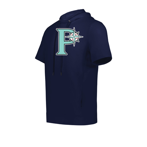 [222505.065.S-LOGO1] Men's Venturs Soft Knit Short Sleeve Hoodie (Adult S, Navy, Logo 1)