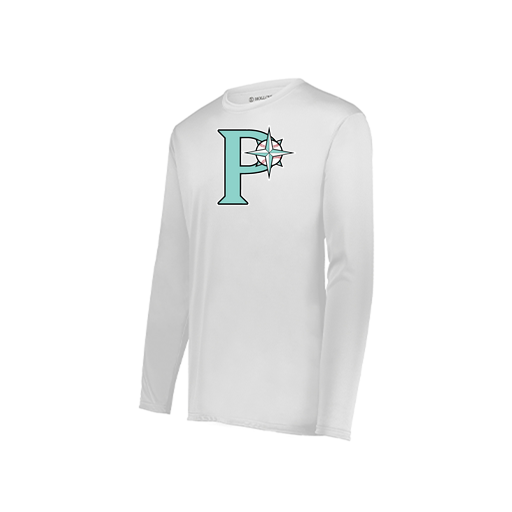 [222823.005.S-LOGO1] Youth LS Smooth Sport Shirt (Youth S, White, Logo 1)