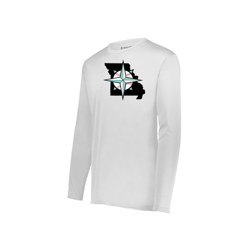 [222823.005.S-LOGO3] Youth LS Smooth Sport Shirt (Youth S, White, Logo 3)
