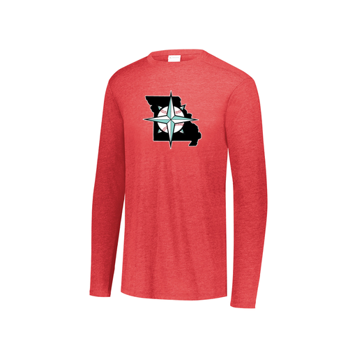 [3076.V96.S-LOGO3] Youth LS Ultra-blend T-Shirt (Youth S, Red, Logo 3)
