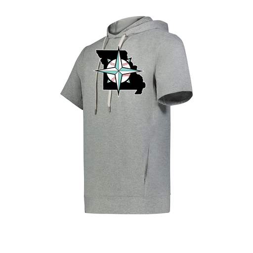 [222605-SIL-YS-LOGO3] YOUTH VENTURA SOFT KNIT SHORT SLEEVE HOODIE (Youth S, Silver, Logo 3)