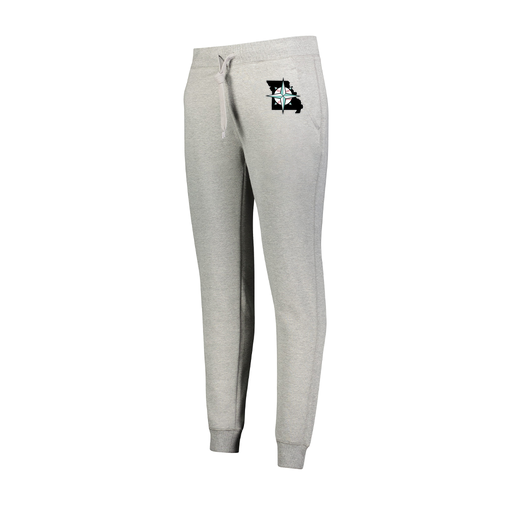 [229748.017.XS-LOGO3] Ladies 60/40 Fleece Jogger (Female Adult XS, Silver, Logo 3)