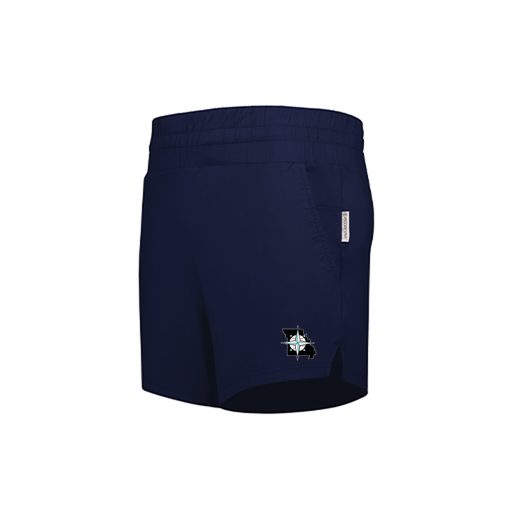 [223704.065.XS-LOGO3] LADIES VENTURA SOFT KNIT SHORTS (Female Adult XS, Navy, Logo 3)