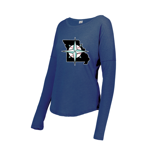 [3077.U55.XS-LOGO3] Ladies LS Ultra-blend T-Shirt (Female Adult XS, Royal, Logo 3)