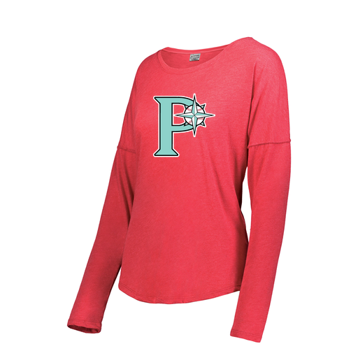 [3077.V96.XS-LOGO1] Ladies LS Ultra-blend T-Shirt (Female Adult XS, Red, Logo 1)