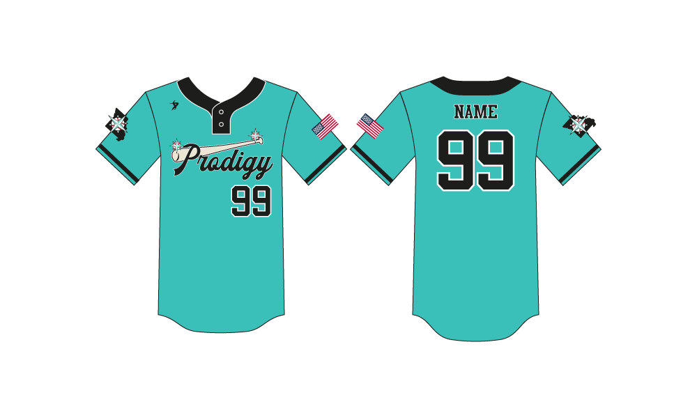 KC Prodigy 17U - Rhodes - Teal Two-Button Jersey